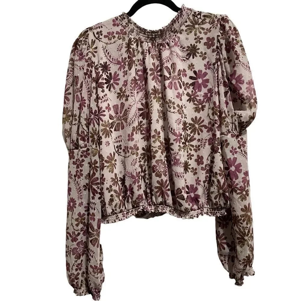 Free People Clarissa floral printed blouse Medium